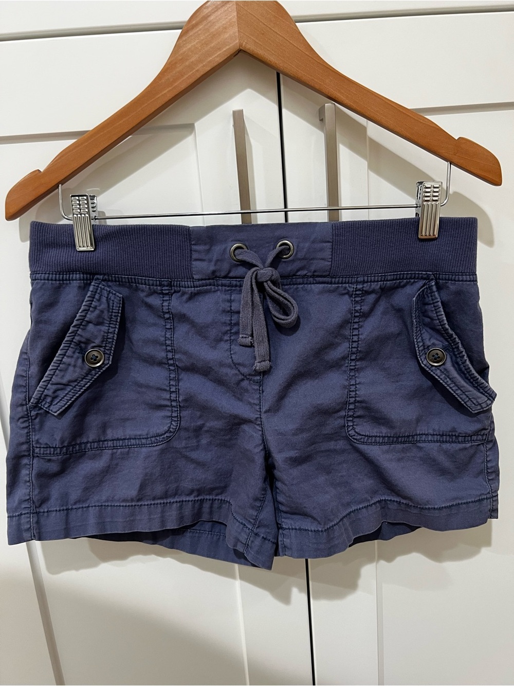 LOFT Navy Drawstring Utility Shorts